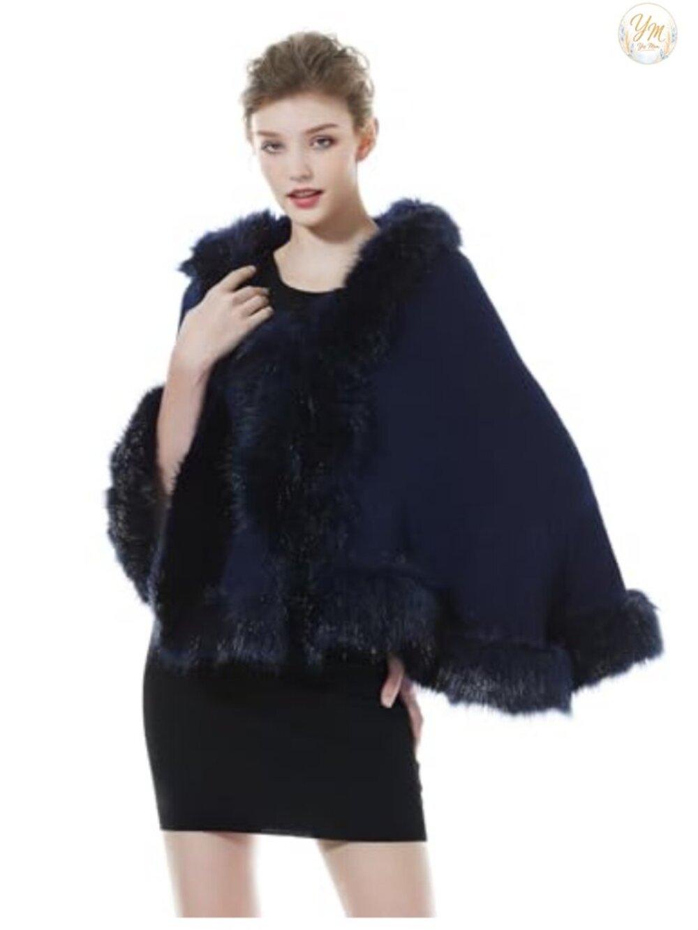 Faux Fur Wrap Stole Shrug Bridal Winter Wedding Shawl with Hook